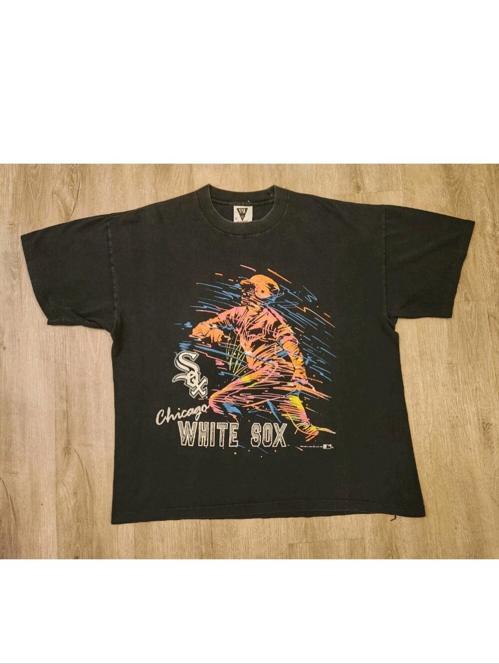 Vintage Chicago White Sox T Shirt Mens Size XL 1991 Neon Single Stitch USA
